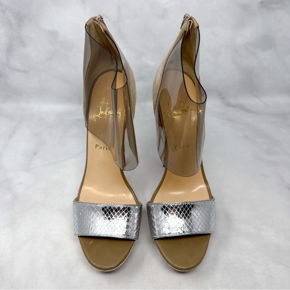 Christian Louboutin Dufoura 140 PVC Python Platform Stiletto Sandal Heels 40 - Picture 5 of 16